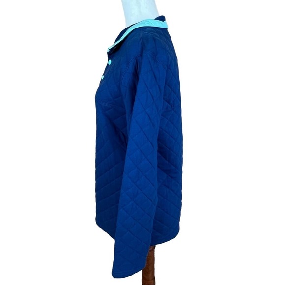 LAUREN JAMES THE LAWSON QUILTED PULLOVER IN ESTATE BLUE WOMEN'S SMALL - Picture 7 of 16